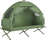 Outsunny Camping Tent Cot, Single Person Folding Cot Combo, Off-Ground Tent, Covered Outdoor Bed with Carry Bag for Hiking, Camping - Image 2