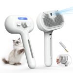 Pet Grooming Brush with Electronic Mist Spray - Gentle Deshedding Tool for Cats & Dogs, Pet Steam Brush，Reduces Shedding, Soft Bristles, Promotes Healthy Coat-Comes with a hair smoothing comb-White - Image 2