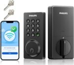 Philips Smart Lock, Smart Door Lock Built-in WiFi, App Remote Control, Keyless Entry Door Lock for Front Door, Deadbolt Lock Auto Lock, Support Alexa & Google, IP54 Waterproof, Black - Image 2