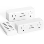 Remote Control Outlet with 2 Independent Control Sockets, Wireless Remote Light Switch Set, Remote Outlet Plug Up to 100 FT Range, FCC Certified, 15A/1875W, White (2 Outlets + 1 Remote) - Image 2