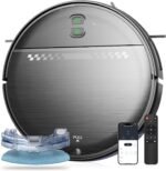 Robot Vacuum and Mop Combo, 2-in-1 Mopping Robot Vacuum Cleaner with 2300Pa Suction, 2.87'' Slim Design, Wi-Fi/App/Voice Control, 3D Obstacle Avoidance&Self-Charging for Hard Floors, Carpets, Pet Hair - Image 2