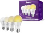 Roku Smart Light Bulbs (White, 4-Pack) - Dimmable A19 Lightbulbs with Adjustable Brightness & Temperature - WiFi Smart Bulbs Works with Roku Voice, Alexa & Google Assistant, No Hub Required - Image 2