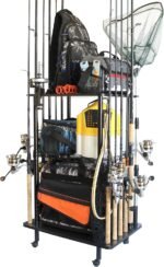 Rush Creek Creations Rod Holders for Garage Fishing Pole Rack Holds up to 12 Rods and Reel Combos - Mobile Garage or Shed Organizer car Fishing Gear Storage - Image 2