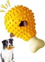 SJPNVUS Dog Squeaky Treat Dispenser Toy Food Grade TPR Chew Toy, Slow Feeder Interactive Puzzle Toy for Small Medium Large Dogs, Anti Boredom Dental Care Pet Toy - Image 2