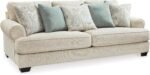 Signature Design by Ashley Monaghan Vintage Sofa with Accent Pillows, Reversible Cushions and Rolled Arms, Beige - Image 2