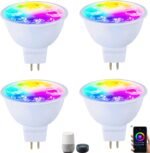 Smart MR16 LED Bulb Dimmable Color Changing, 12V Gu5.3 Bi-pin Base, WiFi & Bluetooth LED Bulbs Work with Alexa Google, Color Changing Sync with Music, for Living Room, Bedroom, Office,Hotel etc. 4Pack - Image 2