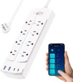 Smart Power Strip, Yozisital Surge Protector with 6 Smart Outlets and 4 USB Ports, 5FT Flat Plug Extension Cord for Home Office - Image 2