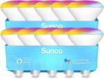Sunco BR30 Alexa Smart Flood Light Bulb, Color Changing LED Recessed WiFi Bulb 8W, RGB CW, Dimmable, 650 LM, Compatible with Alexa & Google Assistant, E26 Base, No Hub Required, 10 Pack - Image 2