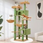 Taoqimiao Cactus Cat Tree, 71-Inch Cat Tower for Indoor Cats Large Adult, Multi-Level Large Cat Condo, 8 Sisal Scratching Posts, Metal Frame Cozy Hammock, Scratch Board, 2 Top Perches, MSC026L - Image 2