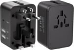 Travel Plug Adapter with 2 USB A+1 USB C,Universal All in One Worldwide Travel Adapter,Power Converters Wall Charger,AC Power Plug Adapter,International Power Adapter for USA EU UK AUS Black - Image 2