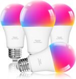 VOLIVO Smart Light Bulbs 4 Pack, Color Changing LED Bulbs, Compatible with Alexa and Google Assistant, WiFi & Bluetooth Smart Bulb, 2700K-6500K, Music Sync, A19, E26,9W,800 Lumens, 2.4Ghz only - Image 2