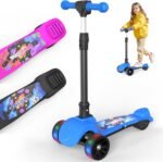 VOLPAM C001 Electric Scooter for Kids, 80W Motor, Max Safe Speed 5MPH, 3 Adjustable Height, Lean-to-Steer, 3.5" Lighted Up Wheel, Foldable Scooter for Boys & Girls, Max Load 110lbs - Image 2