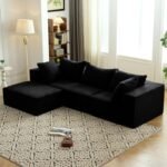 Vamcheer Modular Sectional Sofa - Modern L Shaped Boneless Couch with Deep Seat, Upholstered Sectional Couches for Living Room, Bedroom, Office, No Assembly Required, Black - Image 2
