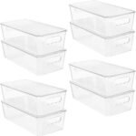 Vtopmart 8pcs Clear Organizers and Storage Bins with Lids, Stackable Plastic Storage Containers with Handles for Fridge, Freezer, Pantry, Cabinet, Kitchen Organization - Image 2