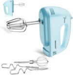 WADODO 7-Speed Electric Hand Mixer – Portable Food Mixer Kitchen Mixer with 304 *(1x Whisk, 2x Beater, 2x Dough hook) for Baking Cakes, Cream, Blue - Image 2