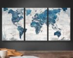 Wall Decor Living Room Motivational Framed Wall Art Large Office Decor for Wall Home Decorations for Bedroom Blue Grey Paintings Dining Room Pictures - Image 2
