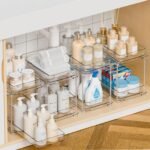 Yieach 4 Pack Under Sink Organizers and Storage,Clear Acrylic Bathroom Organizer and Cabinet Organization for Makeup,Medicine,Two Tier Pull Out Cabinet Organizer Drawers for Pantry,Vanity Storage Bins - Image 2