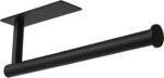 theaoo Paper Towel Holder - Under Cabinet Paper Towel Holder for Kitchen, Adhesive Paper Towel Roll Rack for Bathroom Towel, Wall Mounted Matte Black Paper Towel Rack, SUS304 Stainless Steel(1, Black) - Image 2