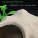2Pack SpringSmart Aquarium Decor Rock Cave and Plastic Plant Betta Fish Tank Accessories for Fish Shrimp Turtle Crab Hiding Breeding Playing Ceramic Hideout Stone for Fish Bowl - Image 4