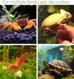 2Pack SpringSmart Aquarium Decor Rock Cave and Plastic Plant Betta Fish Tank Accessories for Fish Shrimp Turtle Crab Hiding Breeding Playing Ceramic Hideout Stone for Fish Bowl - Image 7