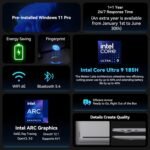 GEEKOM GeekBook X16 Pro 2.8 lbs Laptop, 16" 2.5K 16:10 Laptop Computer, Ultra 9 185H, 32GB LPDDR5x 7500MHz RAM 2TB SSD, Up to 17 Hour, USB4, Fingerprint, DTS:X Ultra Audio, Copilot, Windows 11 Pro - Image 3