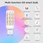 I-SHUNFA Wi-Fi RGBCW Smart G9 LED Bulbs,Compatible with Alexa/Google Home,Multicolour Dimmable,2700K-6500K,AC 120V 4W,400LM Brightness Adjustable 1%-100%,with Musical Rhythm LED Light Bulb,2 Pack - Image 3