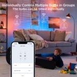 I-SHUNFA Wi-Fi RGBCW Smart G9 LED Bulbs,Compatible with Alexa/Google Home,Multicolour Dimmable,2700K-6500K,AC 120V 4W,400LM Brightness Adjustable 1%-100%,with Musical Rhythm LED Light Bulb,2 Pack - Image 5