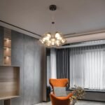 Modern Bubble Chandelier, 7-Light Clear Glass LED Globe Chandelier Lighting, Dual-use Pendant Ceiling Light Fixture with Rod for Dining Room Bedroom Kitchen Island - Image 3