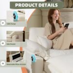 108" Modular Sectional Sofa, Comfy Cloud Couch with Ottoman & USB Port for Living Room, L Shaped Modern Chenille Couches with Throw Pillows for Bedroom, Apartment, White - Image 4