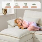 108" Modular Sectional Sofa, Comfy Cloud Couch with Ottoman & USB Port for Living Room, L Shaped Modern Chenille Couches with Throw Pillows for Bedroom, Apartment, White - Image 5