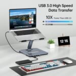 BENFEI Laptop Stand with USB C 6in1 Docking Station, HDMI 4K@60Hz, 4*USB3.0, 100W PD Compatible with MacBook Pro/Air, iPad Pro, XPS, Thinkpad - Image 5