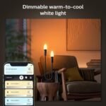 Philips Hue Smart 40W Candle-Shaped Filament LED Bulb - White Ambiance Warm-to-Cool White Light - 2 Pack - 350LM - E12 - Indoor - Control with Voice or App - Image 4