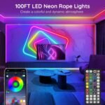 AILBTON 100Ft Neon Rope Lights,Flexible Led Rope Lights Control with App/Remote,Multiple Modes Music Sync Gaming RGB Led Neon Lights for Bedroom Outdoor - Image 3