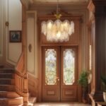 7PM Modern Gold Glass Chandelier, Antique Crystal Chandeliers 3-Layer 6 Light Round Pendant Chandelier for Dining Room Kitchen Island Living Room Bedroom 59" Height Adjustable, 20inch - Image 7