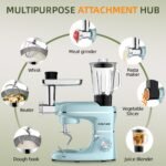 CHeflee Multifunctional Stand Mixer,660W, 6.5QT With Meat Grinder, Vegetable Slicer &1.5L Juice Blender,for Most Home Cooks,Blue - Image 3