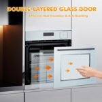 24 Inch Stainless Steel Toaster Oven and White Air Fryer Combo: 70L Capacity, 3D Heating with Steam, Touch Control, Multi-Function Modes for Countertop Built-in Use - Image 4