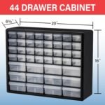 Akro-Mils 44-Drawer Plastic Drawer Storage Cabinet for Garage Organization, Bead Organizer, Building Bricks Storage, Teacher Toolbox, Makeup Organizer, 20" W x 6" D x 16" H, 10144 Black - Image 4
