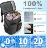 Insulated Cooler Backpack,33/45 Cans Multifunctional Double Deck Leakproof Cooler Bag with Sternum Strap,Large Capacity Lightweight Travel Camping Beach Backpack - Image 4