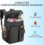 Insulated Cooler Backpack,33/45 Cans Multifunctional Double Deck Leakproof Cooler Bag with Sternum Strap,Large Capacity Lightweight Travel Camping Beach Backpack - Image 8