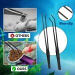 4 Pcs Axolotl Tank Accessories, Hammock with Feeder Bowl Feeding Tongs Tweezers, Aquarium Accessories for Tank, Tank Starter Kit for Axolotl Aquarium - Image 6