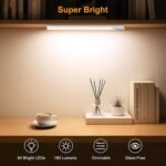 Gritin 10.2inch Under Cabinet Lighting Rechargeable 2 Pack- 3 Color Temps&5 Level Brightness, Super Bright, 4 Modes, Motion Sensor, Long Lasting - Easy Installation Magnetic Under Closet Lights - Image 4