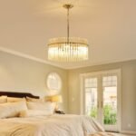 Shrine Lighting Drum Chandeliers, Modern Design, Chrome Pendant Light Fixture for Living Space, D18'' x H17'', Adjustable Chains 59", E12*5 Sockets, Clear Glass Lampshade & Chrome Finish Frame - Image 8