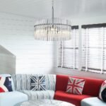 Shrine Lighting Drum Chandeliers, Modern Design, Chrome Pendant Light Fixture for Living Space, D18'' x H17'', Adjustable Chains 59", E12*5 Sockets, Clear Glass Lampshade & Chrome Finish Frame - Image 9