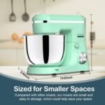 Electric Stand Mixer with 6.5 Quart Bowl, 660W Household Food Mixer 10+p Speeds, Kitchen Tilt-Head Bread Dough and Cake Mixers with Dough Hook, Whisk, Beater, Splash Guard and Egg Separator - Image 3