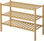 3 Tier Bamboo Shoe Rack for Closet Free Standing Wood Shoe Shelf Storage Organizer for Entryway Small Space Stackable 27"x11"x20" (Natural) - Image 7