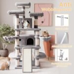 SHA CERLIN 68 Inches Multi-Level Large Cat Tree for Large Kitties/Big Cat Tower with Condo/Cozy Plush ‌Pussycat Perches/Sisal Scratching Posts and Hammocks/Activity Center/Grey - Image 6