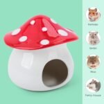 Niteangel Ceramic Hamster Habitat Hideout: - Hideaway House for Syrian Dwarf Hamster Mice Gerbils Lemmings or Other Similar-Sized Small Pet (Mushroom-Shaped) - Image 4