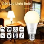 GRV 12W A60 Smart Light Bulb with a 2.4GHz Remote Control,Stepless Dimmable 2700-6500K,100W Incandescent Lamp Equivalent,1000LM CRI>80,E26 Base,Home Decor,2 Bulb & 1Remote - Image 3