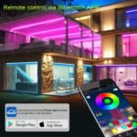 Micomlan 50ft/15M Led Strip Lights, Music Sync Color Changing RGB LED Strip Lights Built-in Mic, Bluetooth app Controlled Rope Lighting for Home Decoration Living Room Kitchen - Image 4
