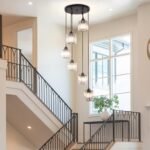 Long Chandelier for High Ceilings Modern Crystal Long Pendant Light Raindrop Drop Lamp Hanging Flush Mount Chandelier Ceiling Light for Staircase Foyer Living Room Entryway 6 Lights - Image 5